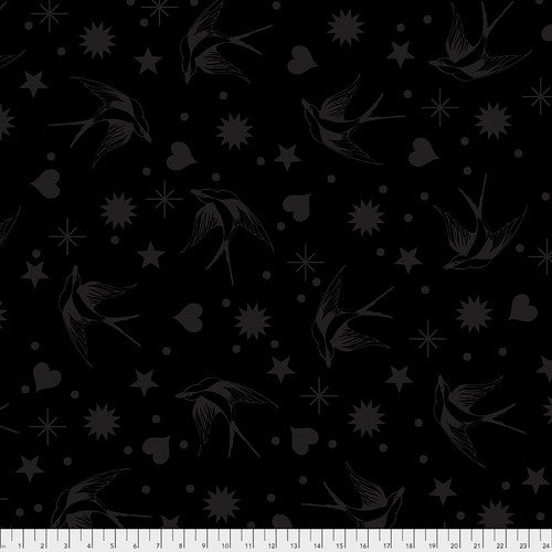 Tula Pink Line Work - Fairy Flakes Black