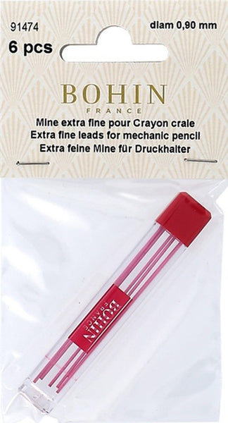 Bohin Mechanical Chalk Pencil 0.9mm Refills Pink